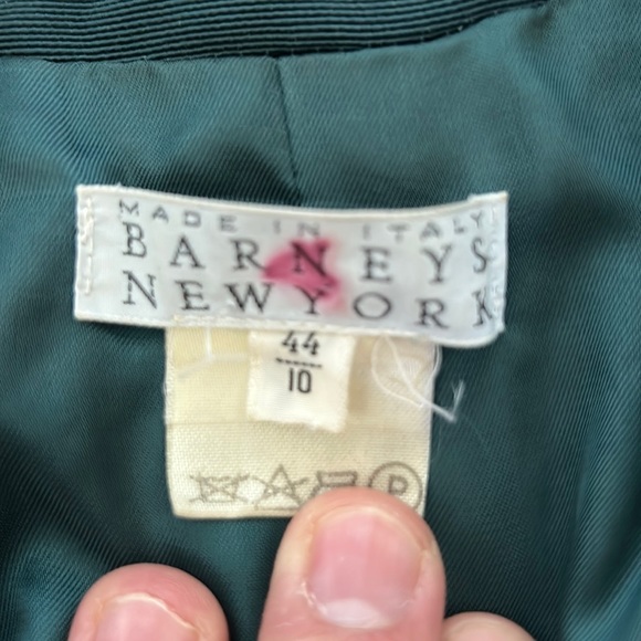 Gorgeous green made in Italy Barneys New York vintage blazer size 10 - Picture 3 of 7